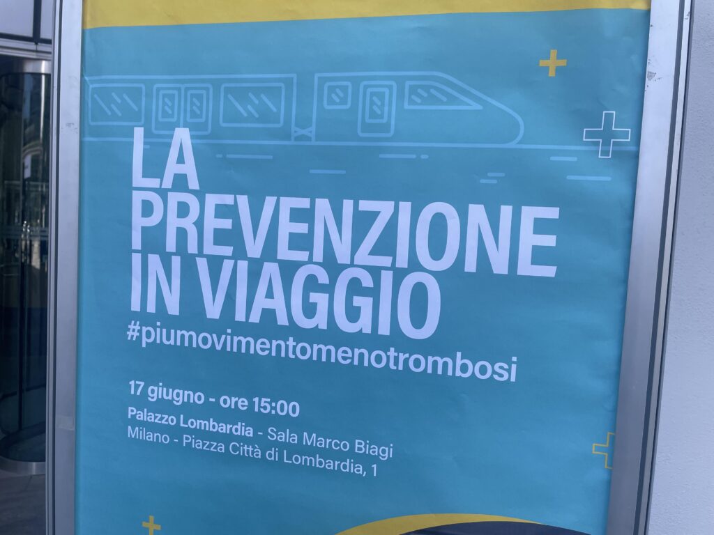 A Milan, événement 'Prévention en voyage.#piùmovimentomenotrombosi'