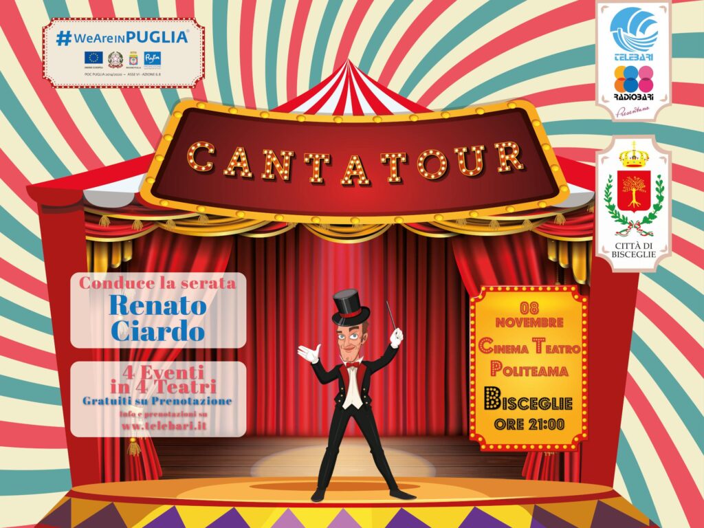 Bisceglie, la nouvelle édition du Cantatour commence : le 8 novembre au Théâtre Politeama