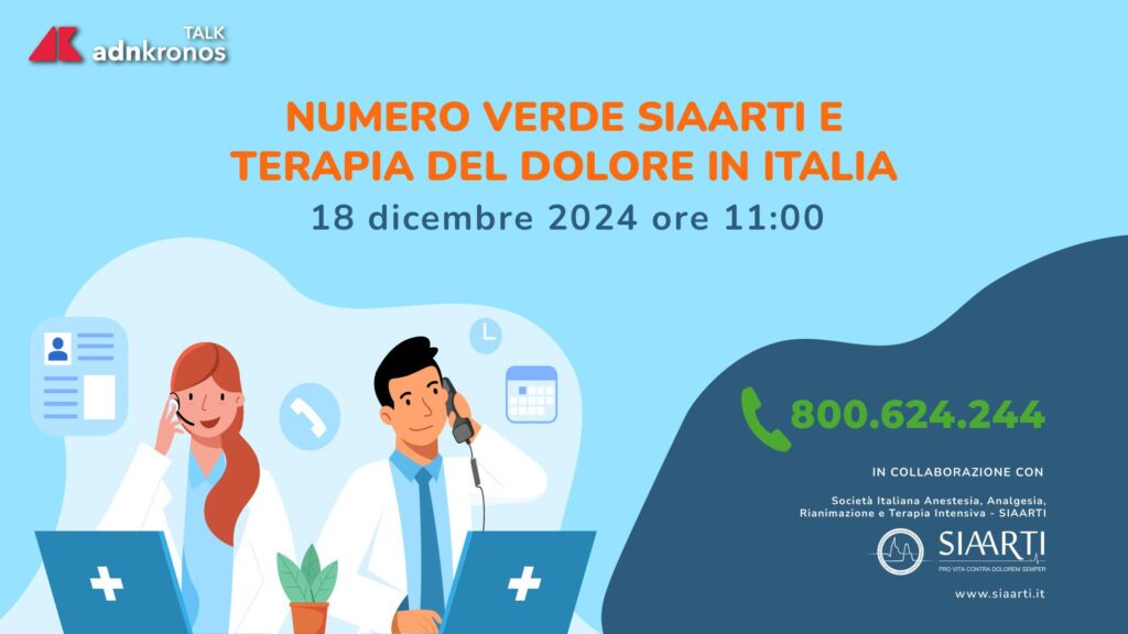 Numéro vert Siaarti et thérapie contre la douleur en Italie - Suivez la conférence le 18 décembre à partir de 11h