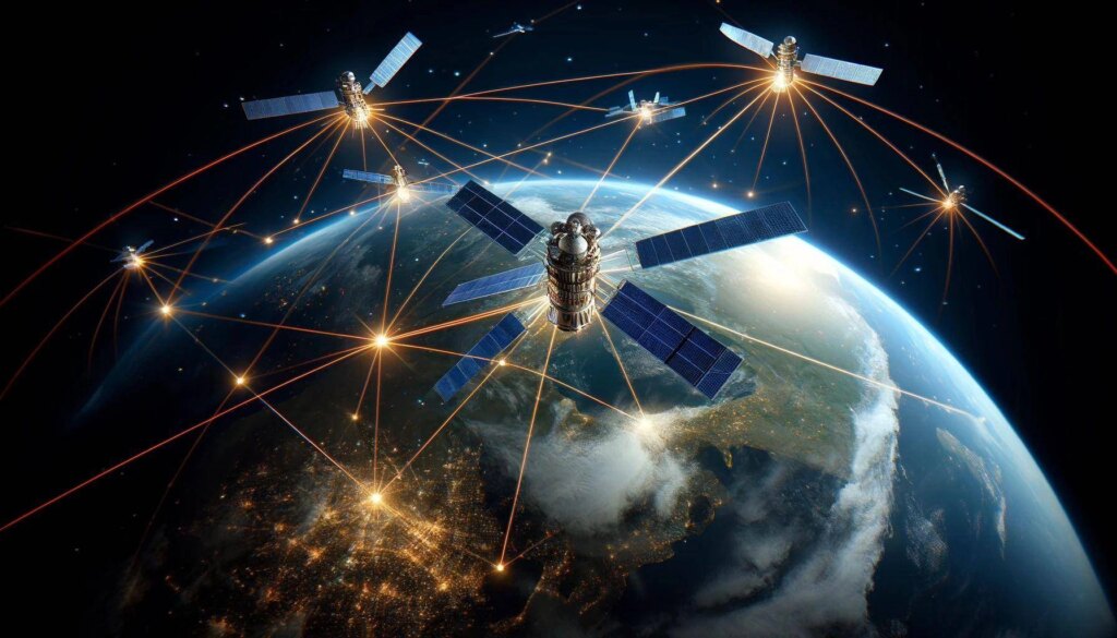 Espace, réseau laser pour créer une infrastructure TLC dans une bande optique capable, efficace et sûre