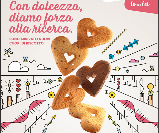 Fête mère, Téléthon sur la place avec des coeurs de biscuit pour la recherche