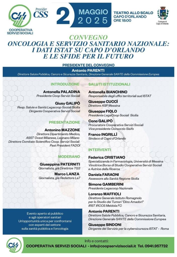 Le nombre de cancer dans le pays qui a inspiré Gino Paoli: Conférence à Capo d'Orlando