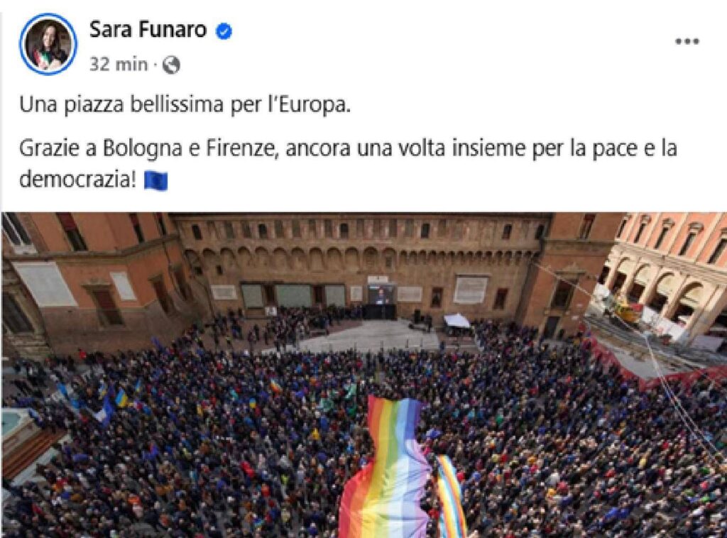 «Un carré pour l'Europe» à Bologne. Prodi: "Nous courons vers le futur, il n'y a plus de temps"