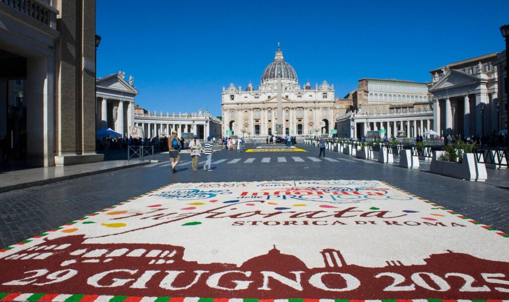 Jubilé du Pro Loco, Volunteers et Infioratori Colorano Piazza S.Pietro et via la conciliation