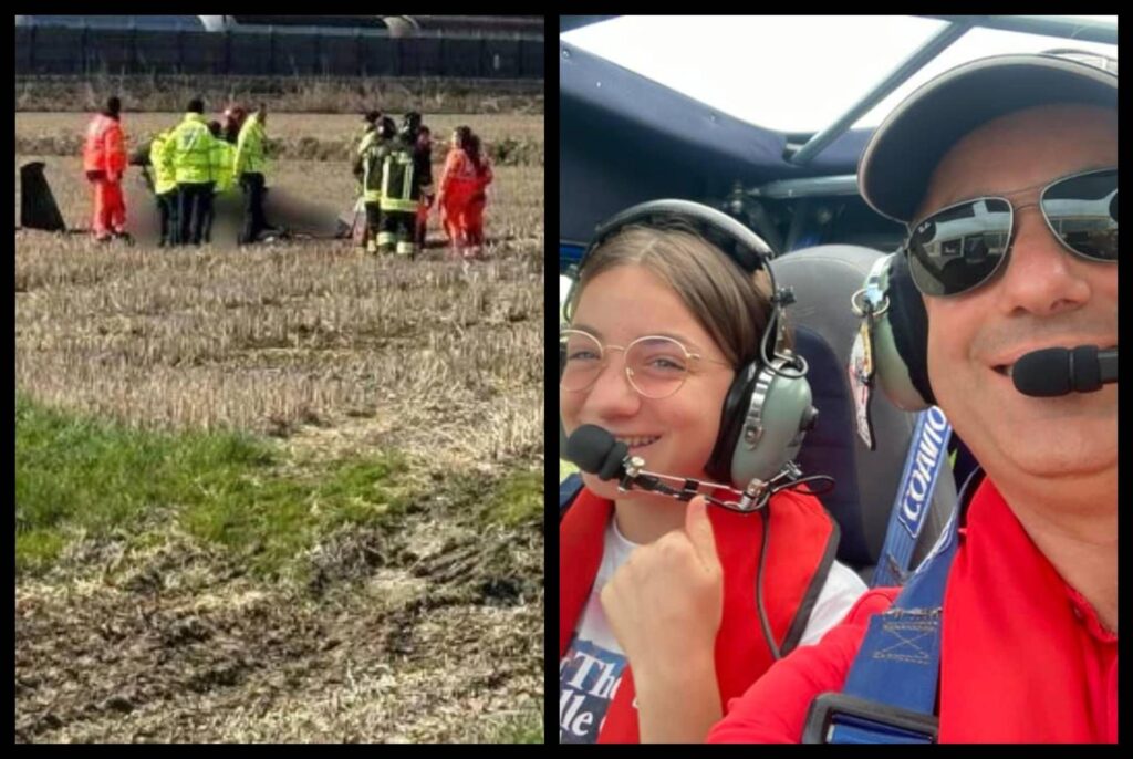Vercelli, Ultralight tombe dans un champ de riz: décès par père et fille