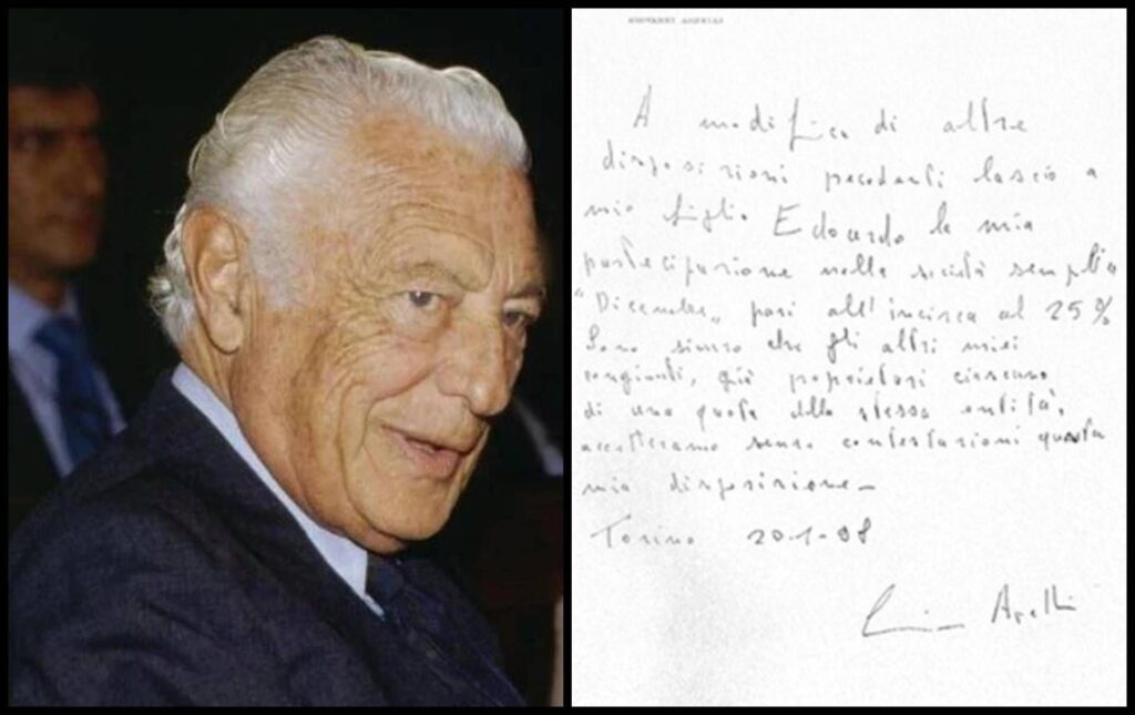 Agnelli Héritage, un Nouveau Testament apparaît