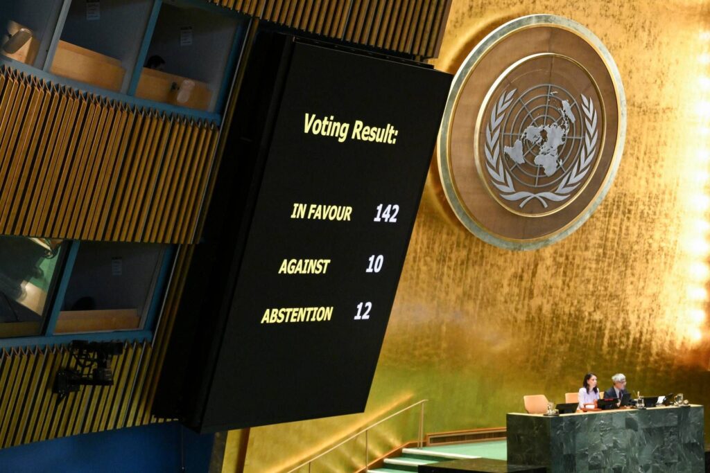 Israël-Palestine, Assemblée générale des Nations Unies approuve la solution à deux États sans Hamas