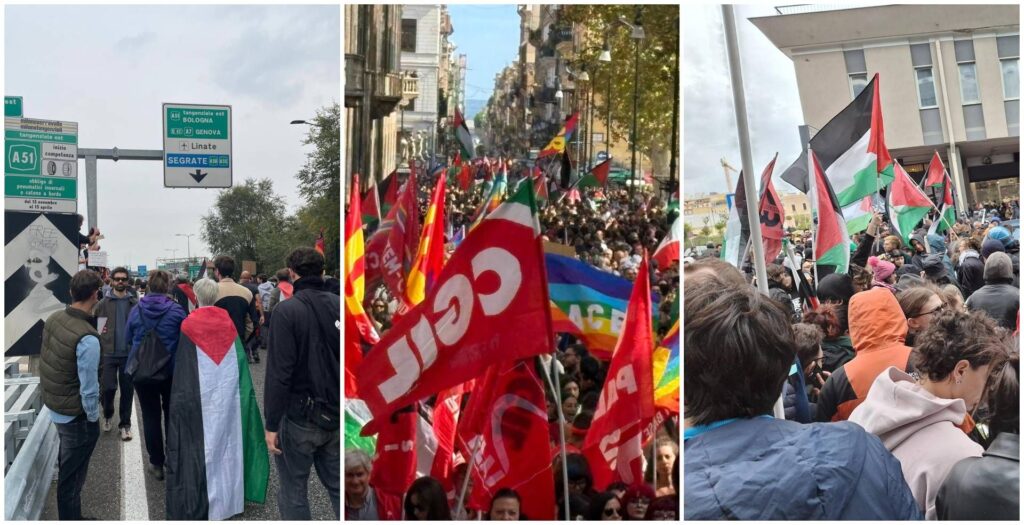 Frappez pour Gaza, événements à travers l'Italie. CGIL: "Deux millions en 100 carrés". Planté: "Pour nous, il y avait 500 000"