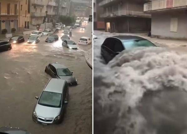 Mauvais temps dans la région d'Agrigento, femme dispersée submergée par l'eau: recherche dans un canal