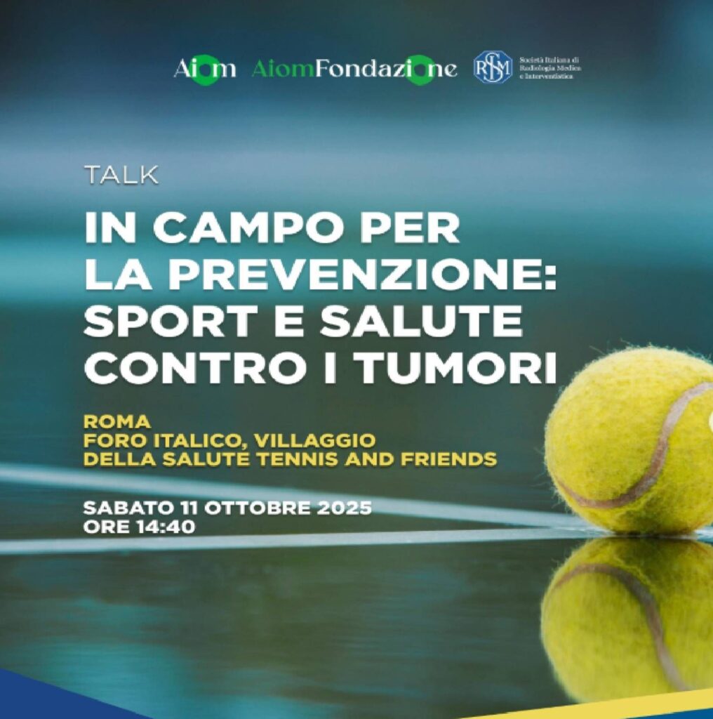 Tumeurs, 26% de la population dans le Latium sédentaire : Aiom et Sirm à Rome pour Tennis&Friends