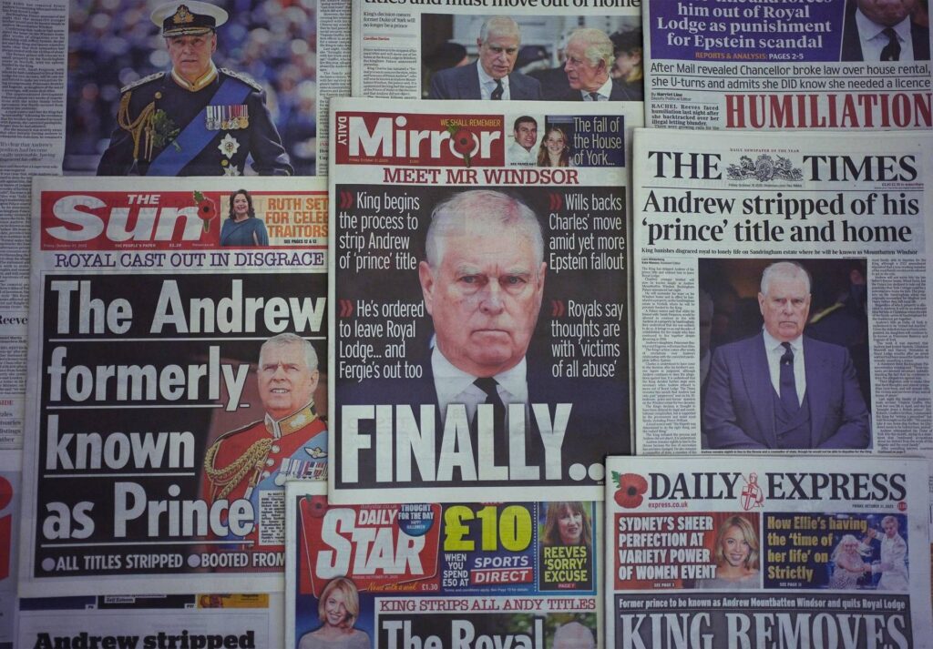 L'ancien prince Andrew perdra également son titre de vice-amiral