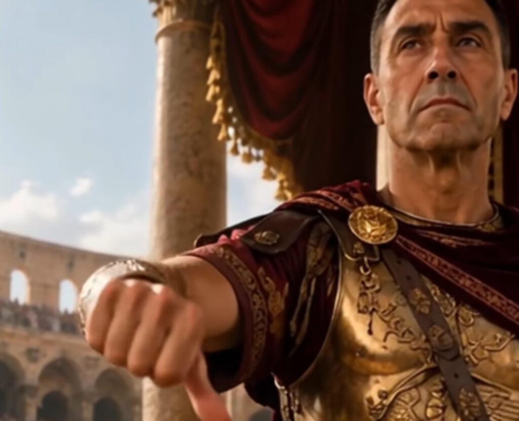 Vannacci, tel un gladiateur, fait "exécuter" Schlein et Conte dans la vidéo Ia, une opposition surgit
