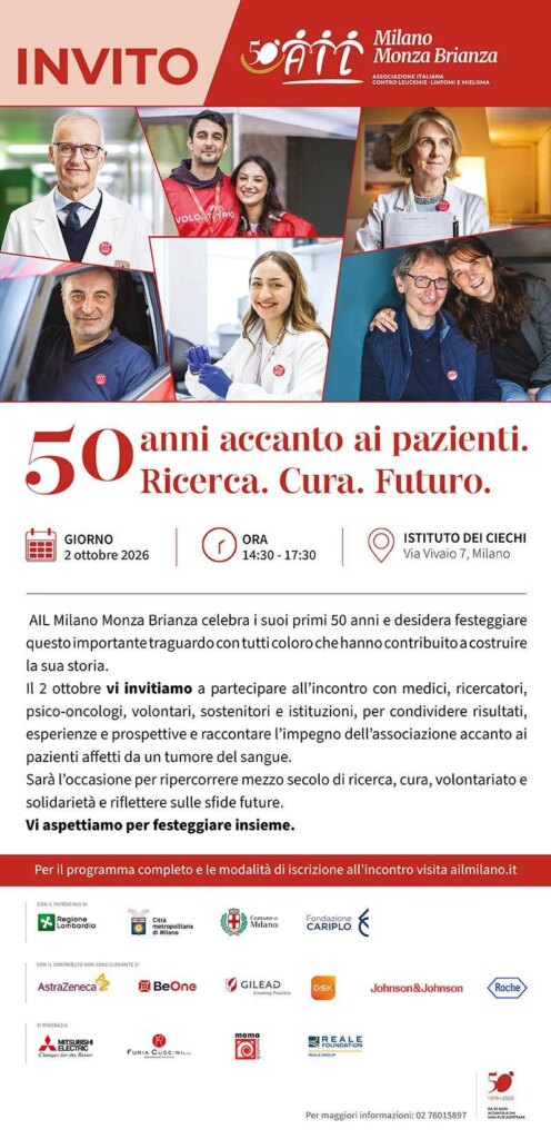 Ail Milano Monza Brianza fête ses 50 ans, « aux côtés des patients et de la recherche »