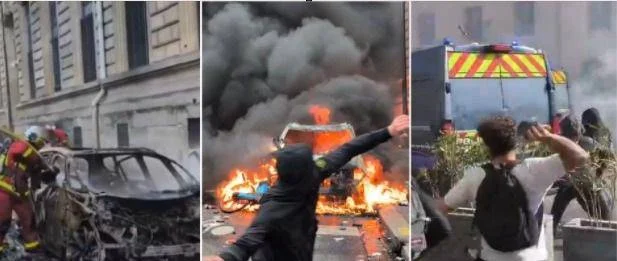 France, des milliers de personnes dans les rues contre la vie chère. Affrontements à Paris, Marseille et Lyon : 1 200 arrestations. Un manifestant perd la main à Saint-Etienne